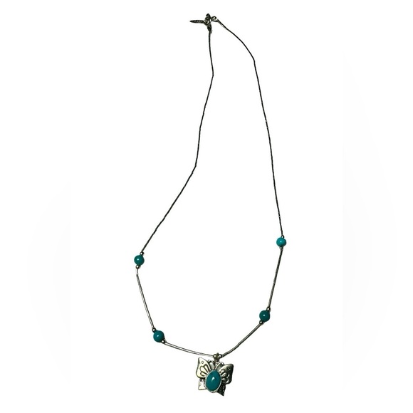 Turquoise butterfly necklace 🩵🦋 - Picture 3 of 6